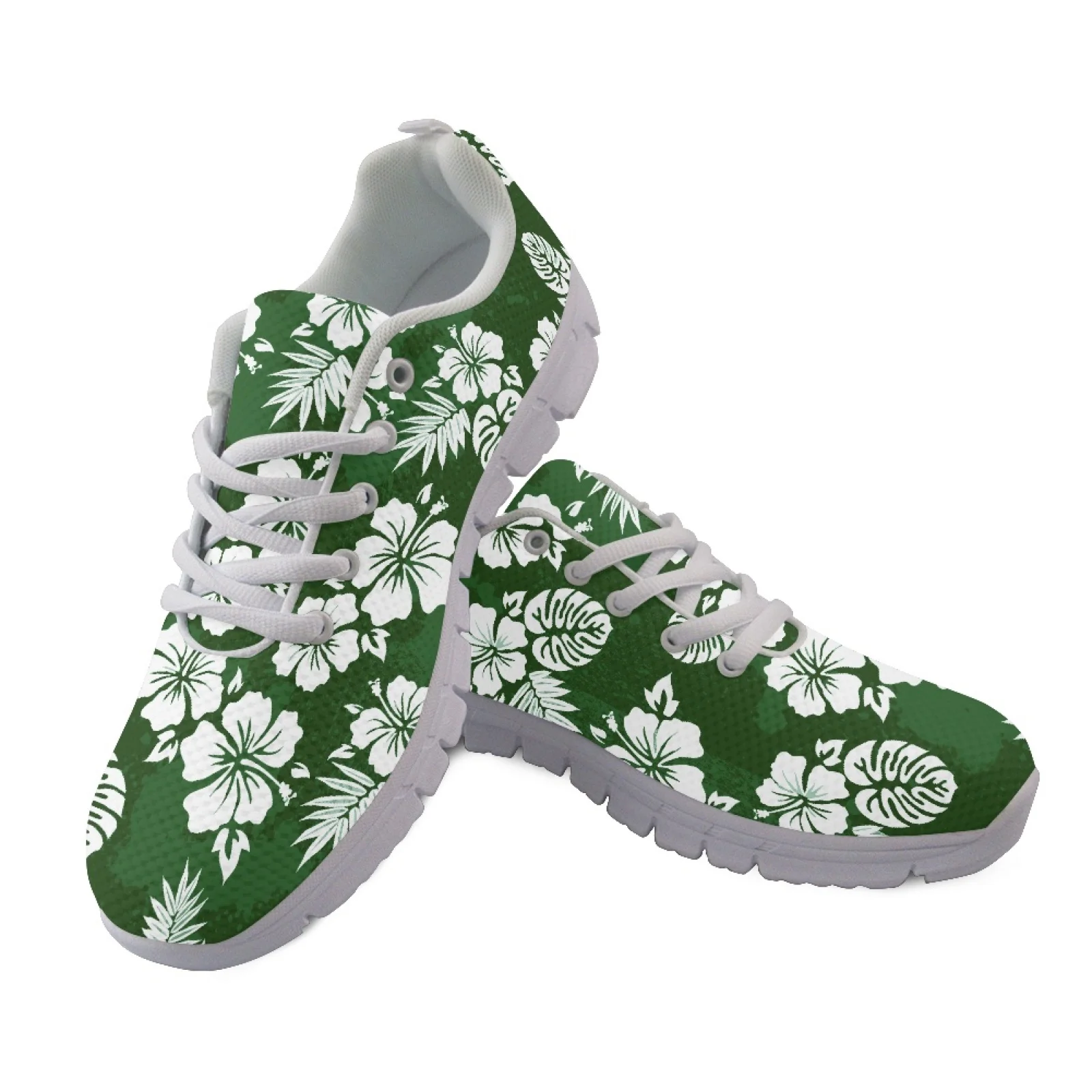 Coloranimal Tropical Plant Leaf Mesh & EVA Sole Women's Walking Sneakers Breathable Tennis Shoes for Mens New Arrival