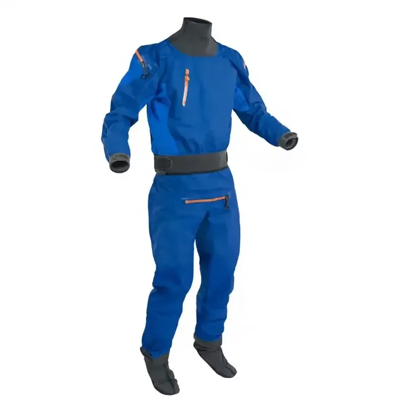 Custom Mens Dry Suit Waterproof With Rubber Breathable Freedom Diving Drysuit for Kayaking Expedition Fishing Rafting Padding