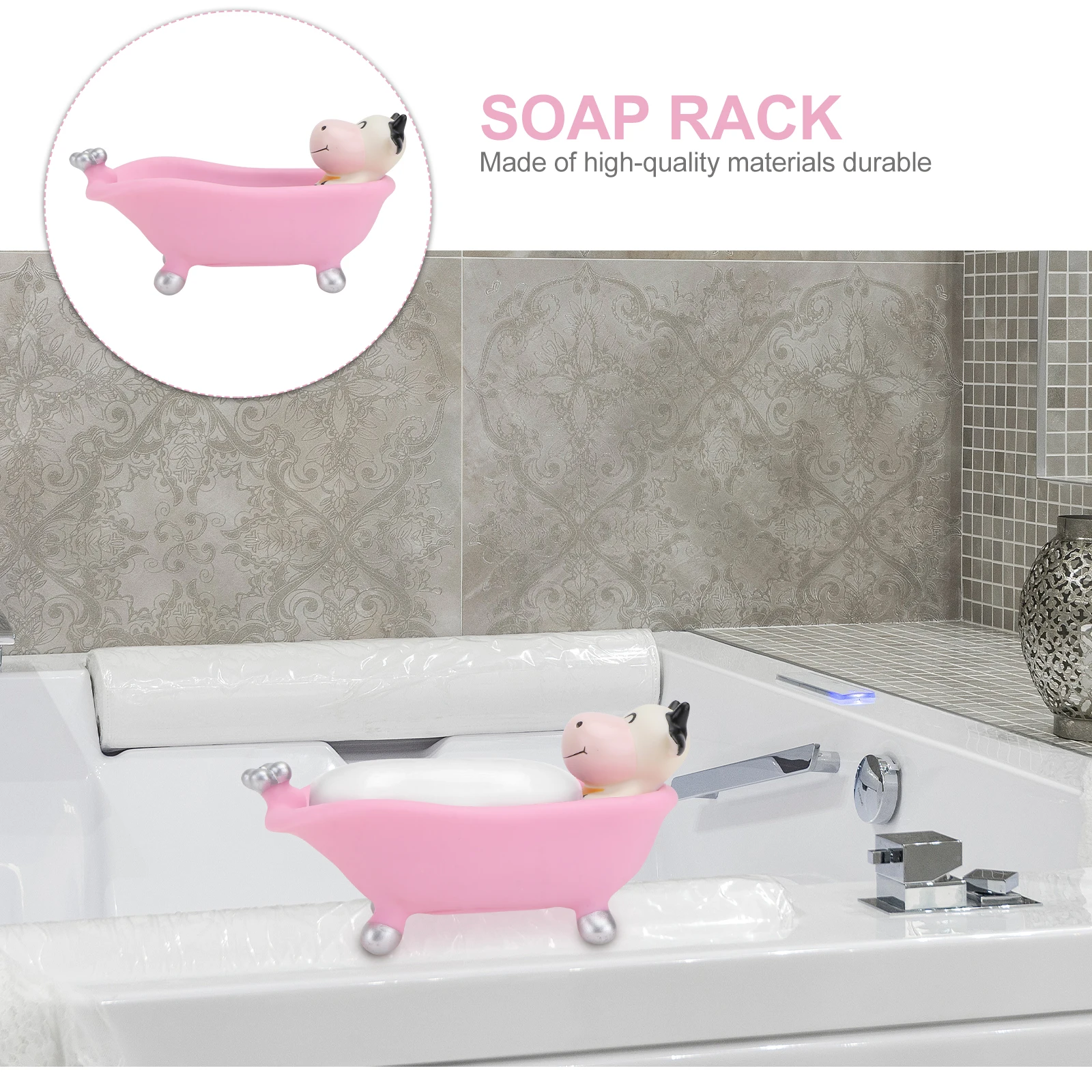 

1pc Cartoon Bath Tub Soap Box Plastic Container Lovely Drainage Case Creative Animal Design For Bathroom Use