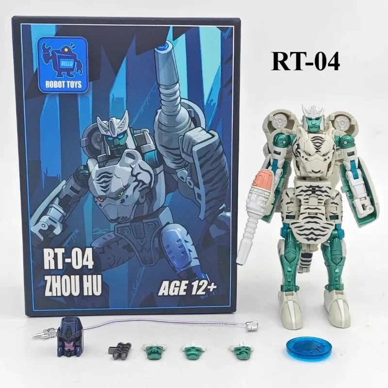 Transformed Toy BW RT-04 Strengthened Small Proportion White Tiger Action Character Robot Model Original Box Collection Gift
