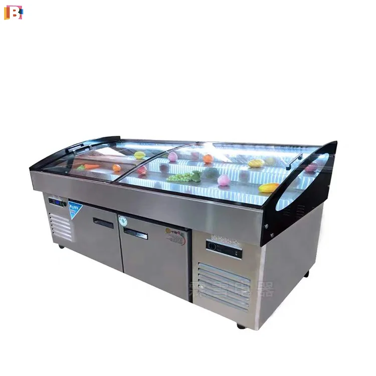 Commercial High Quality Supermarket Freezer Equipment New Type Display Freezer LED Light