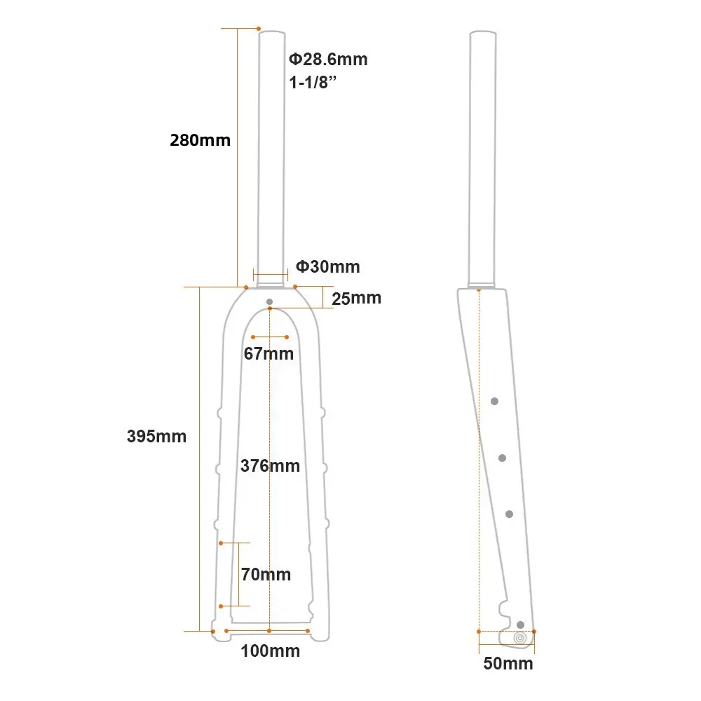 Cyclocross Bike Full Carbon Ultralight Road Bike Fork 100mm Gravel Carbon 700C 1-1/8\