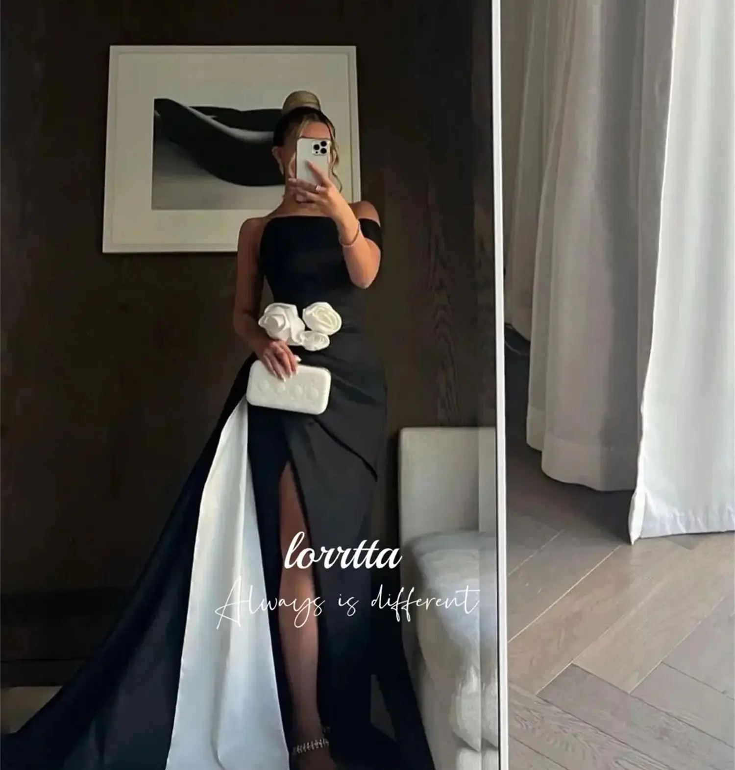 Color Matching Black Grace Evening Dress Party Cocktail Dresses for Women Robe De Soiree Femmes Elegant Woman Prom Customized