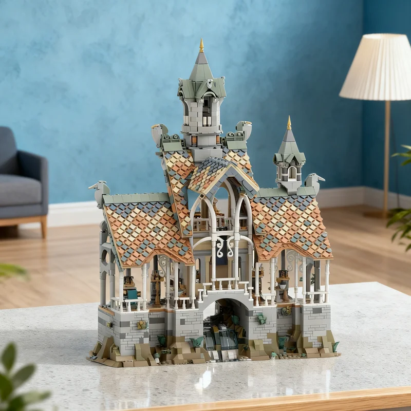 

4875pcs MOC Rivendell Bridge Add On Hobbit Lord Rings The Model Building Blocks Creative Gift DIY Display Decor Adult Premium