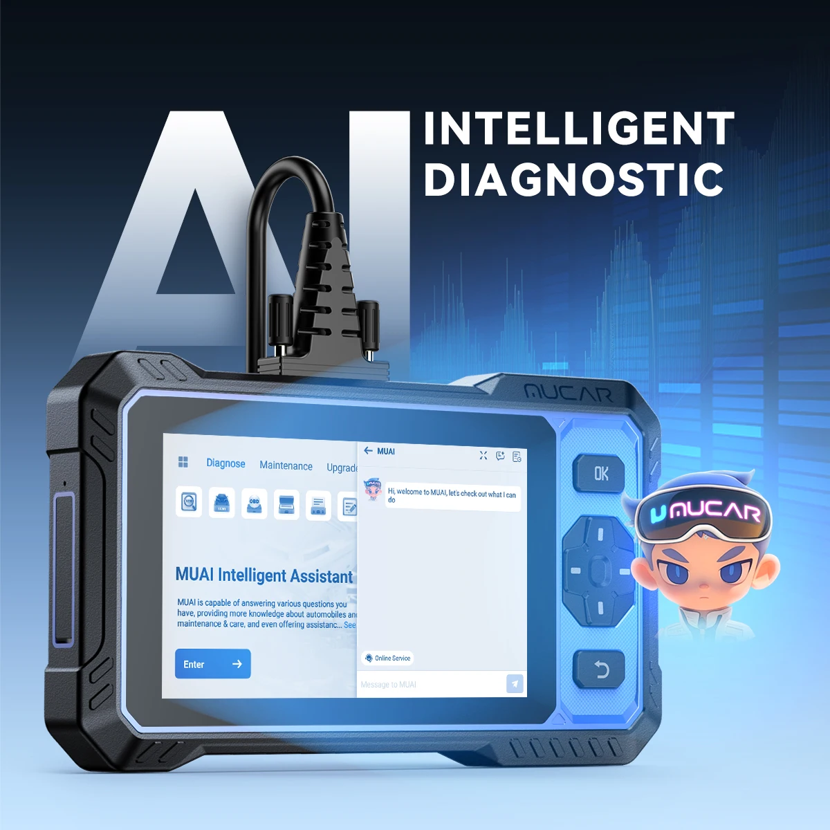 MUCAR 682 Diagnostic Tools Full System Automotive OBD2 Scanner BI-directional 20 Reset Lifetime Free Update CANFD Car Scan