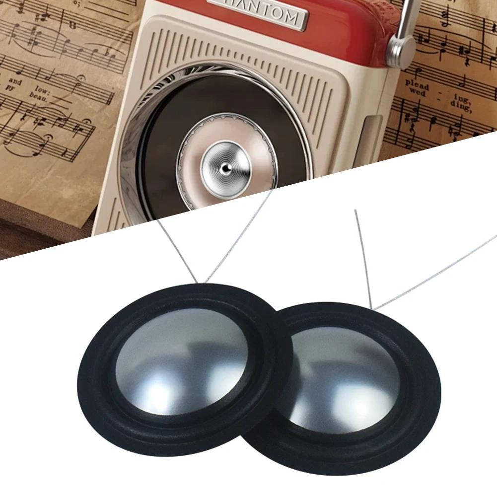 2Pcs Metal Titanium Composite Silk Diaphragm Voice Coil 25 Core 25.4mm 25.5mm Tweeter Diaphragm Replacement DIY 1 Inch 8 Ohm