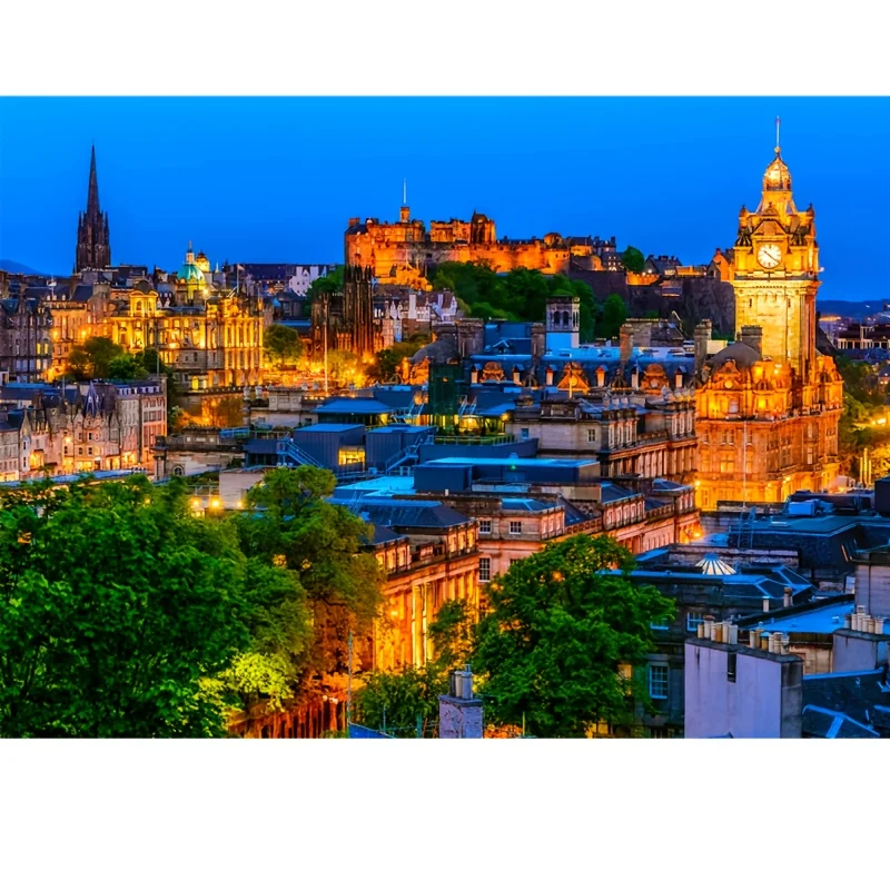 1000 Teile 70 x 50 cm großes Schottland-Puzzle von Edinburgh – historische Stadtbildkunst für Erwachsene, Heimwanddekoration und Reisegeschenk