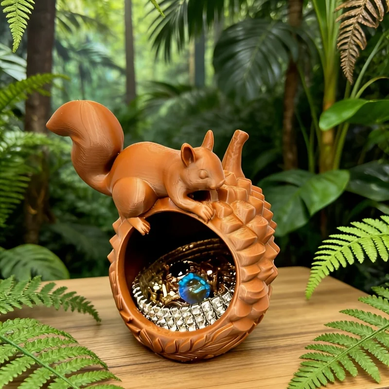かわいいリスの実型ジュエリーホルダー、3dプリントジュエリーボウル、小物入れ、化粧台や玄関の装飾オーガナイザー、ギフトに最適