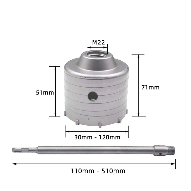 1Pcs 30-160mm Concrete Hole Saw Electric Carbide Core Drill Bit For Cement Stone Wall Air Conditioner Water Pipe Punching Tool