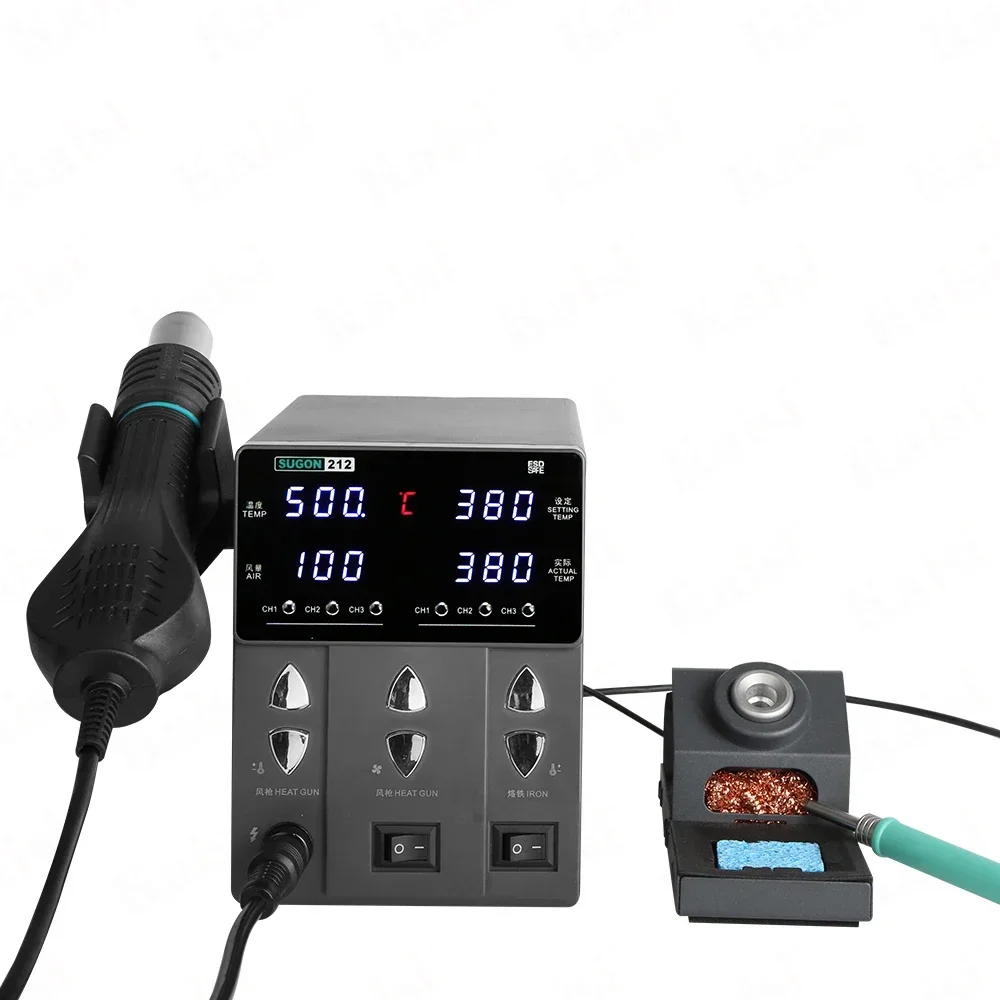 New design Digital Lead free SUGON 212 Rework station with Electric Soldering Irons