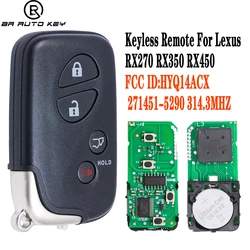 Mando a distancia de 4 botones para coche Lexus RX270 RX300 RX350 RX450 LX570 FSK314.3MHz ID74 Chip 271451-5290 FCCID:HYQ14ACX.