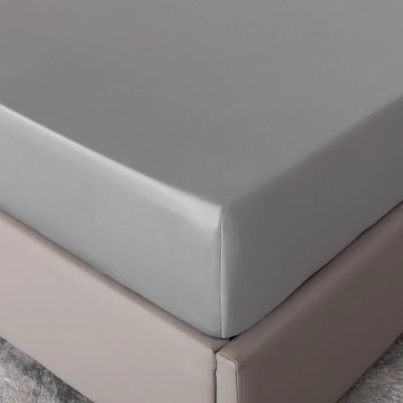 100% Bamboo Fitted Sheet with Elastic Band Smooth Cooling Bedsheet 1000 Thread Count Anti-slip Mattress Cover for Queen King Bed