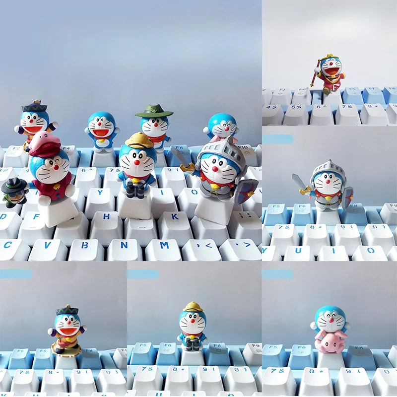Doraemon Boy-Sombrero con teclado mecánico 3D, personaje de Anime, amor personalizado para niños, teclado de eje transversal, regalo de cumpleaños para amigos