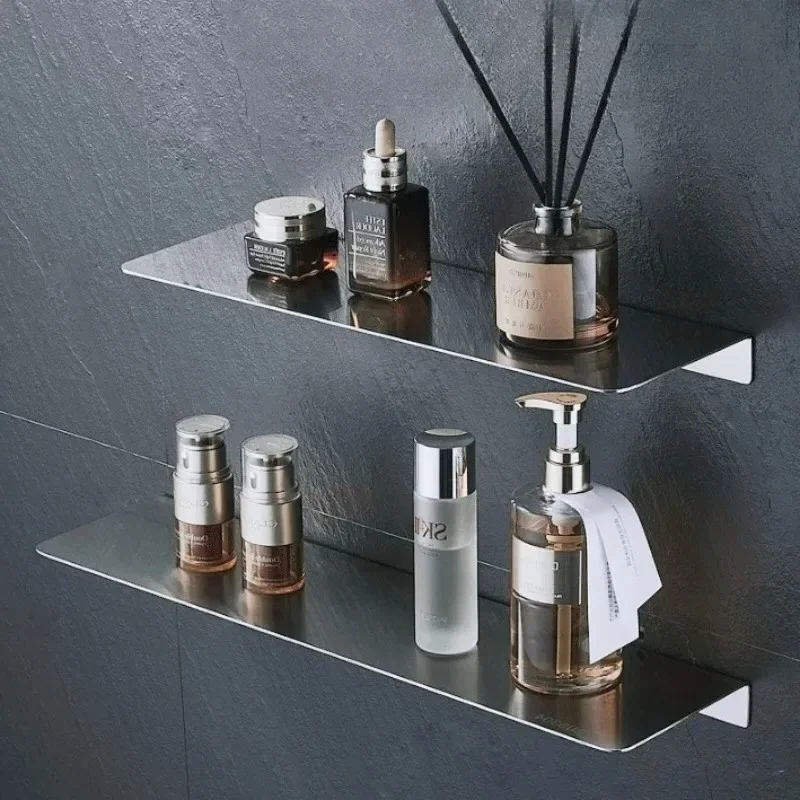 304 stainless steel wall rack - single-layer flat panel, living room display rack, bathroom wall mounted storage rack