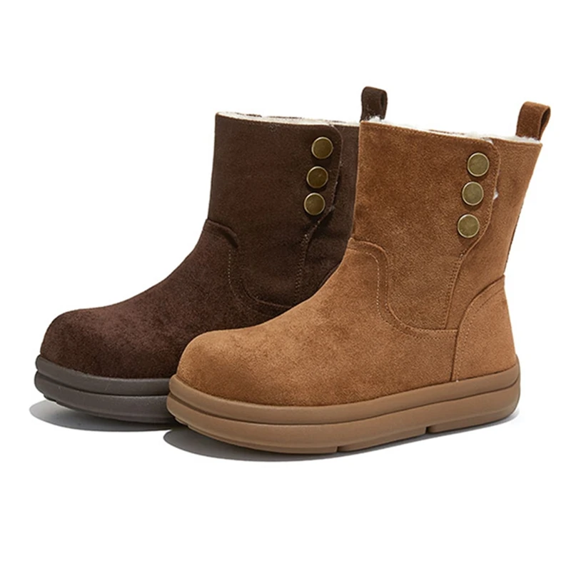 

2025 New Women's Snow Boots Non-slip flat winter Women boots Plus sizes Ankle boots and short boots female