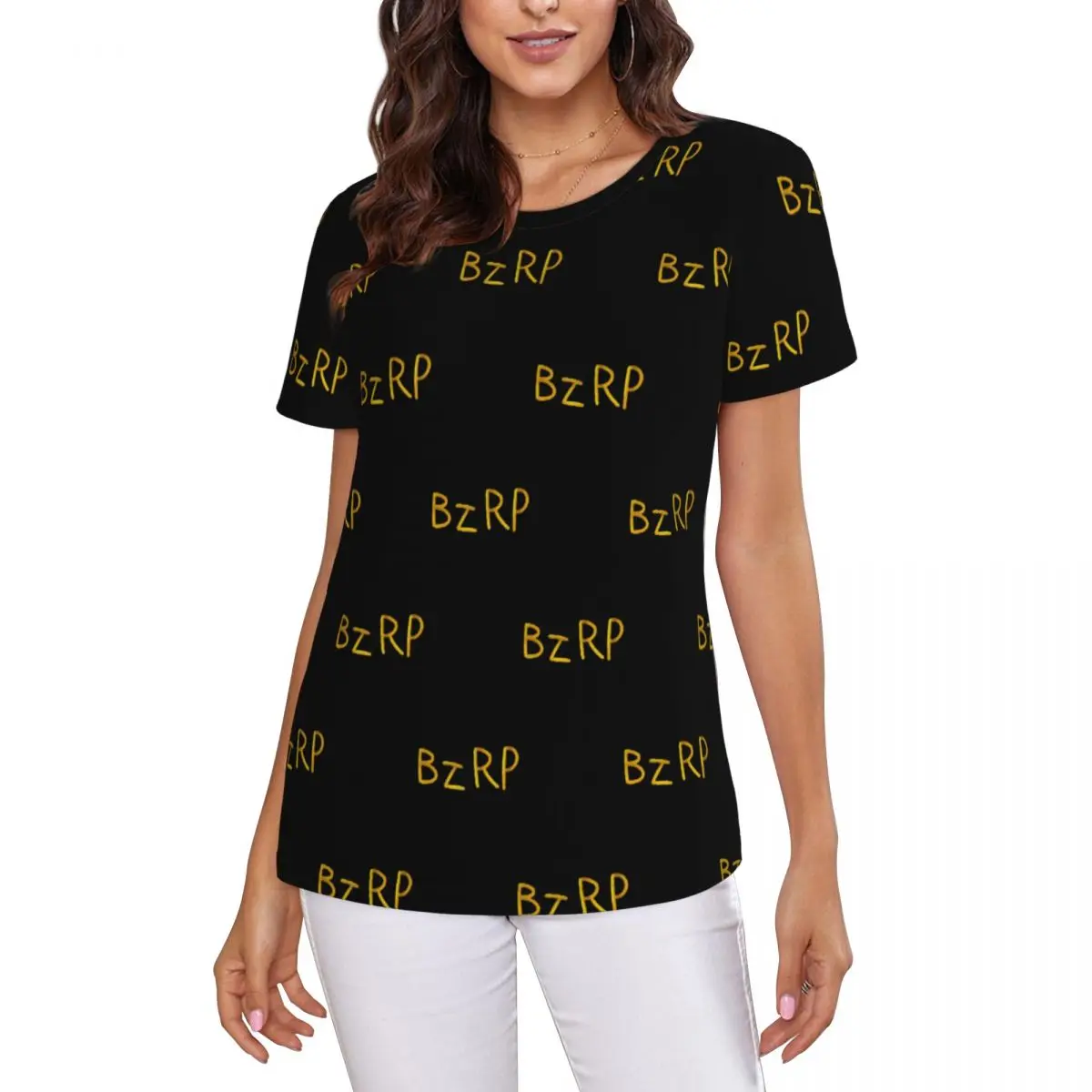 Bizarrap Cap (BZRP) T-Shirt Women Short Sleeve T Shirts Round Neck Clothes Cotton Summer Tees Streetwear