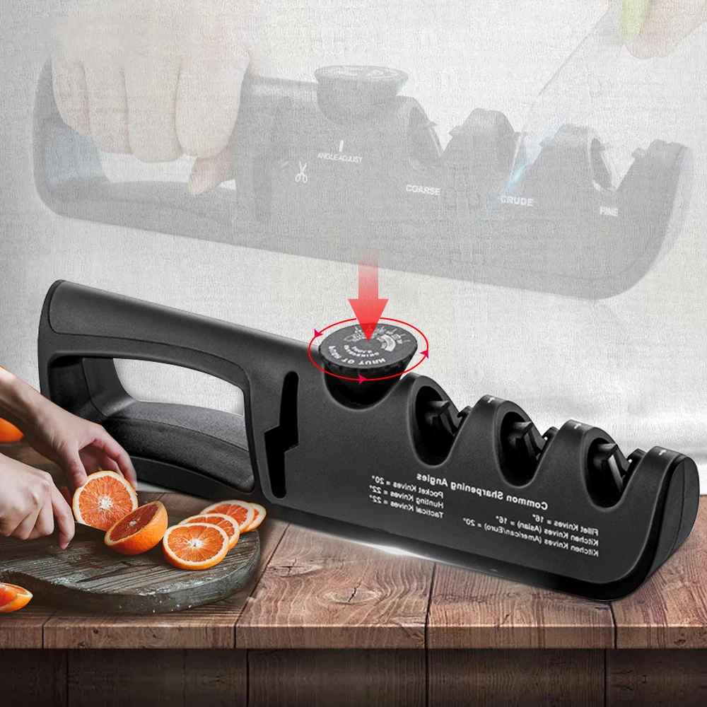 Knife Sharpener Angle Adjustable 4 Stages Scissors Sharpening Stone Professional Kitchen Grinder Knives Whetstone Sharpener Tool