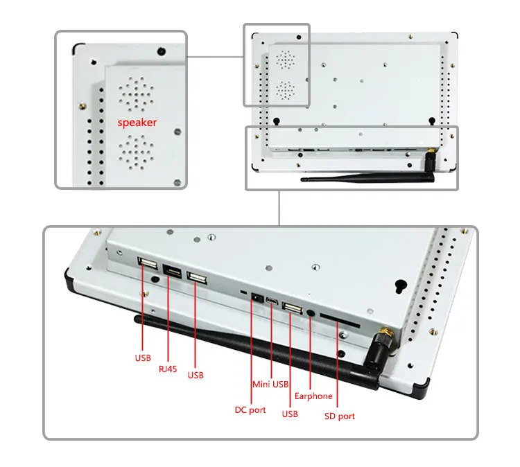 10.1 Inch Wall Mount Shockproof Industrial Tablet PC OEM Voyo I8 Max 4g Tablet Touch Panel Repair 2GB Android 11 or Debian 10