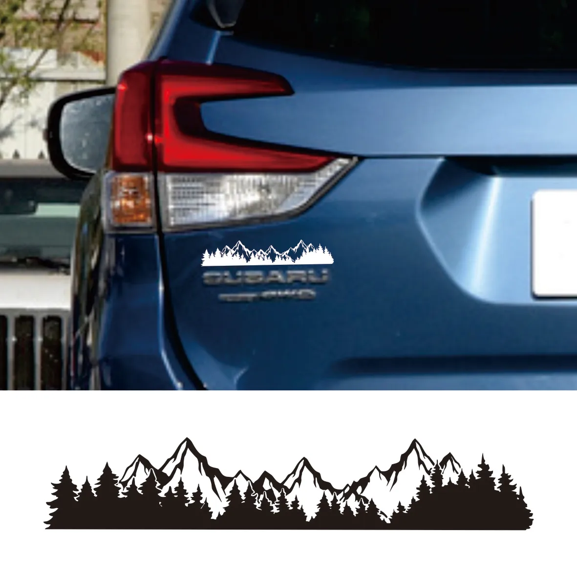 

2PCS Mountain and Trees Auto Decal Car Emblem Graphic Vinyl Sticker for Your Cars, SUV, TRUCKS Bumper Windshield