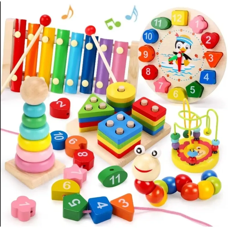 

Hooqu Colorful Wooden Xylophone Piano Set, Interesting Children's Music, Funny Toys, And Baby Education Gifts