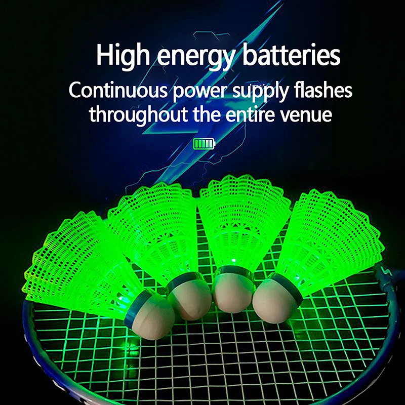 LED Badminton Ball Glowing Light Up Plastic Badminton Shuttlecocks Colorful Lighting Balls Sports Training In/Outdoor Game