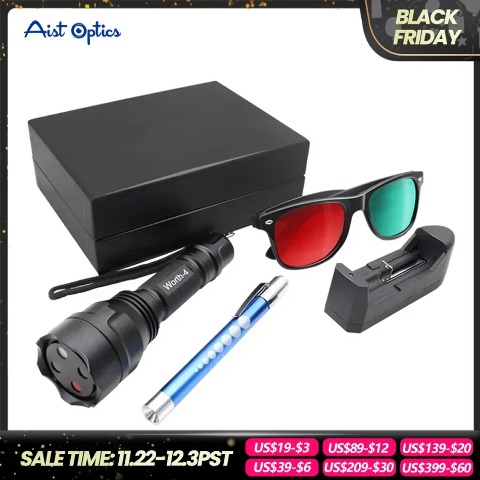 AIST brand Ophthalmic Portable Metal Worth 4 Dot Test Light W4LT with Red Green Glasses Torch Type Penlight ophthalmology Tester