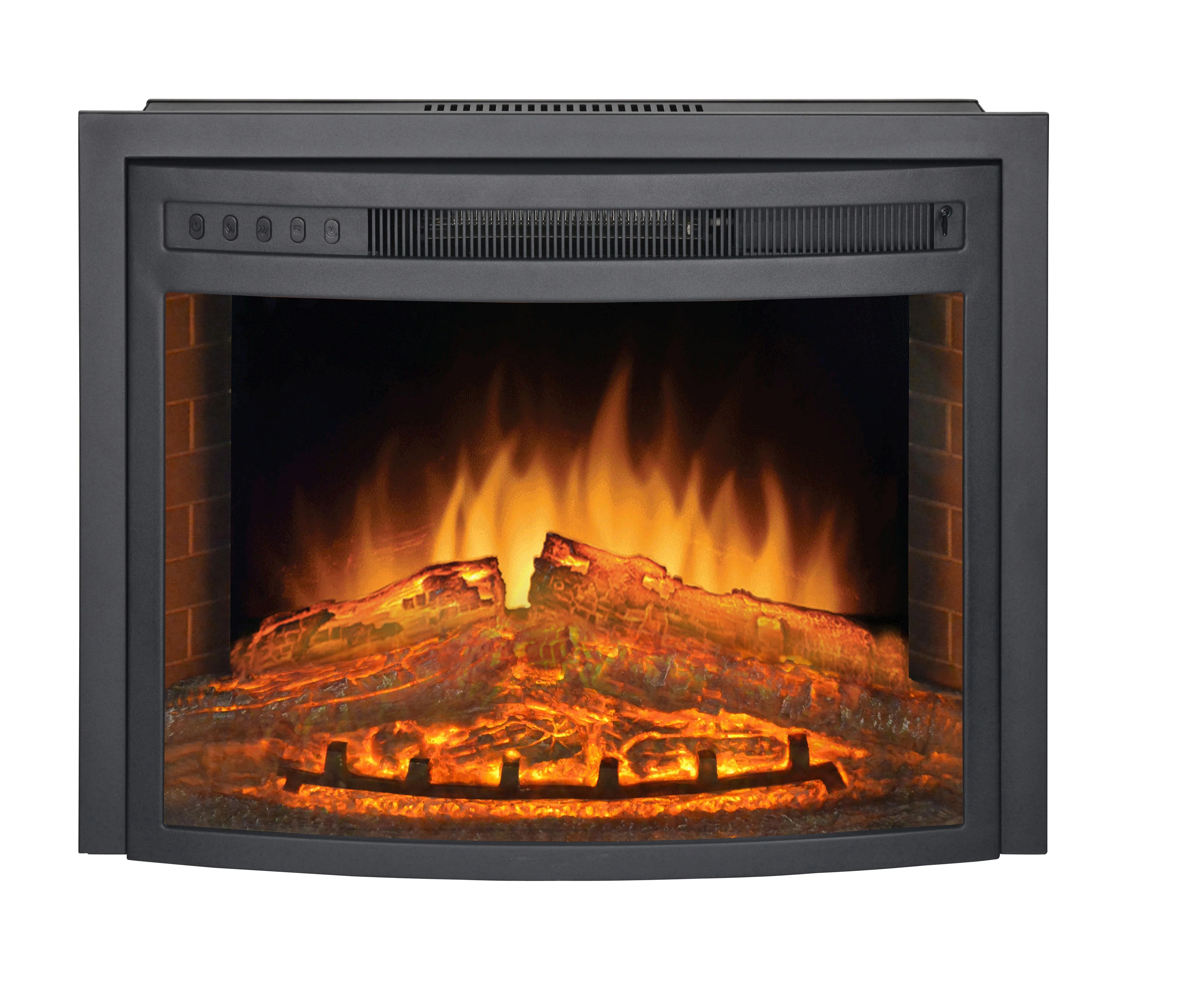

Electric Fireplace with Curved Panel