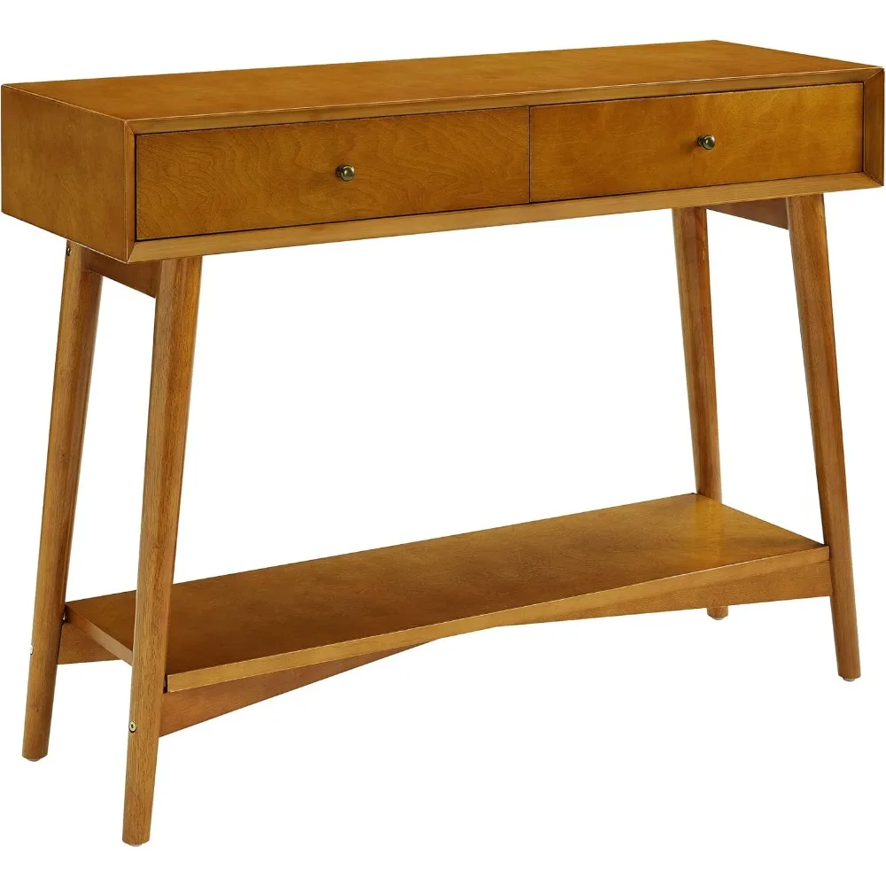 

Landon Sofa Console Table with Drawers and Shelf for Hall, Entryway, or Living Room, Acorn
