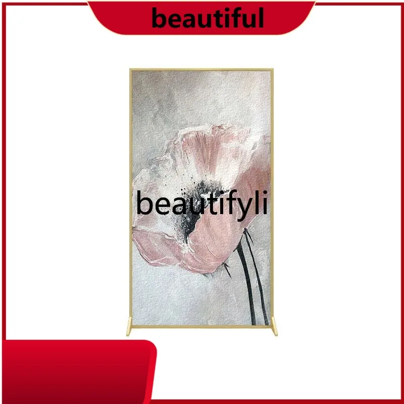 High-grade atmosphere simple white flower sandstone screen partition background wall entrance entrance movable seat screen