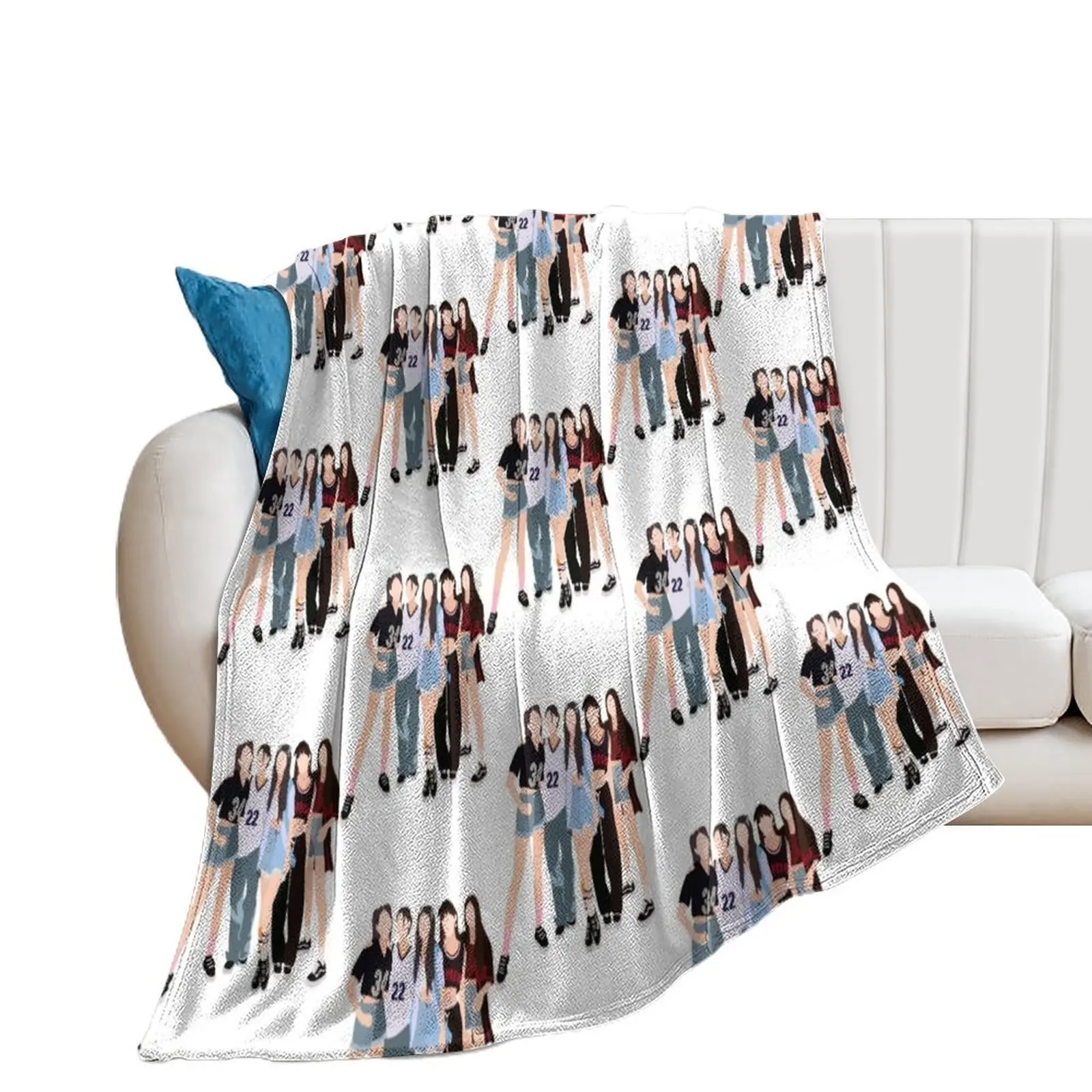 

NewJeans Digital Illustration Throw Blanket Multi-Purpose Blankets For Sofas Blankets