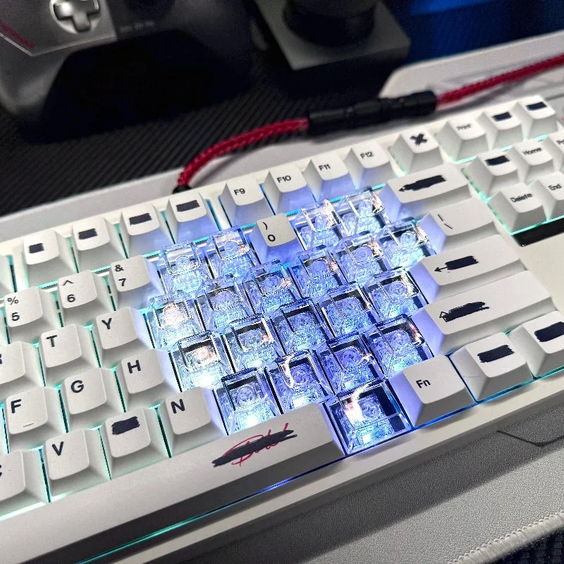 

Love Theme Transparent Keycaps PC Material Cherry Profile Keycaps Cap for Magnetic Axis Supplementary Keyboard DIY Gamer Keycap