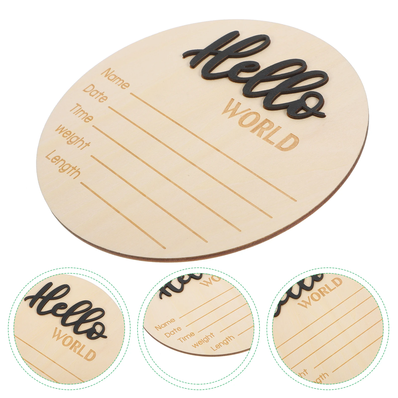 

Baby Name Sign for Birth Announcement Wooden Picture Outfits Newborn Kiss