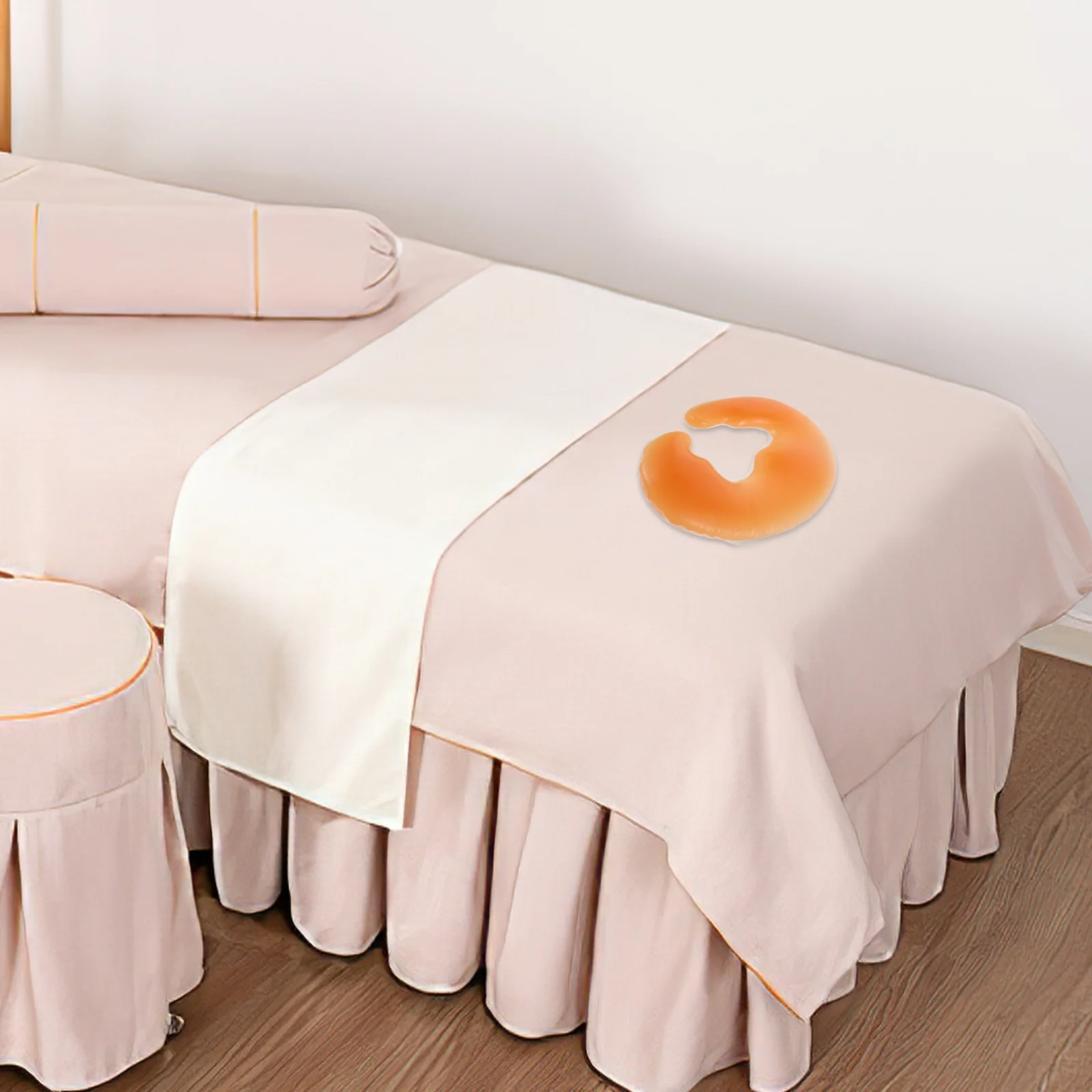 Almofada facial de cama de beleza de silicone laranja macio rosto cabeça resto travesseiro em forma de u pescoço travesseiro spa massagem facial cabeça berço almofada