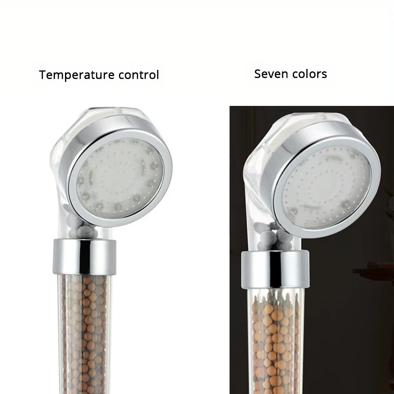 Hot Selling LED Anion Shower SPA Shower Head Pressurized Water Saving Temperature Control Colorful Handheld Big Rain Shower