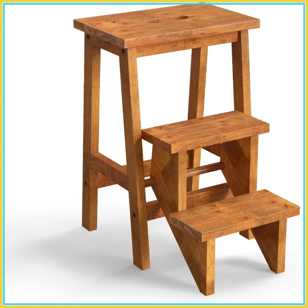 

3-in-1 Folding Step Stool with Anti-Slip, Convenient Handle, Display Ladder & Storage Shelf for Home, Kitchen, Garage