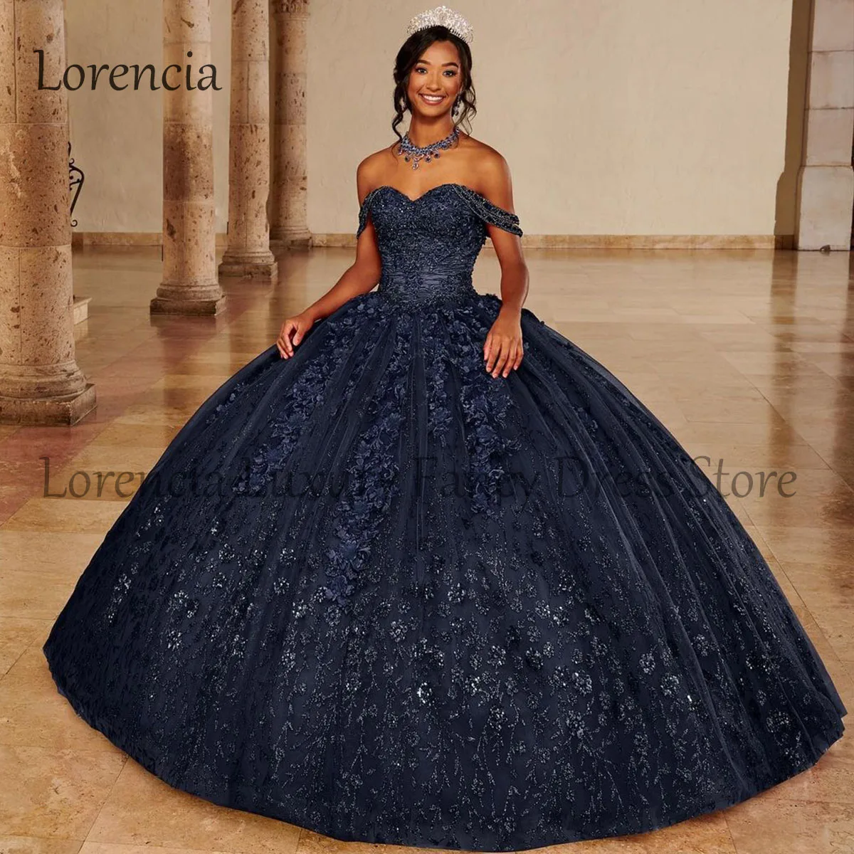 Vestido de quinceañera con flores en 3D, traje de baile, espalda abierta, sin mangas, apliques de cuentas, dulce 16, estilo Formal, 2024