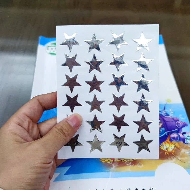 New Gold and Silver Pentagram Star Sticker Baby Children Reward  Makeup Face Self-adhesive Sticker