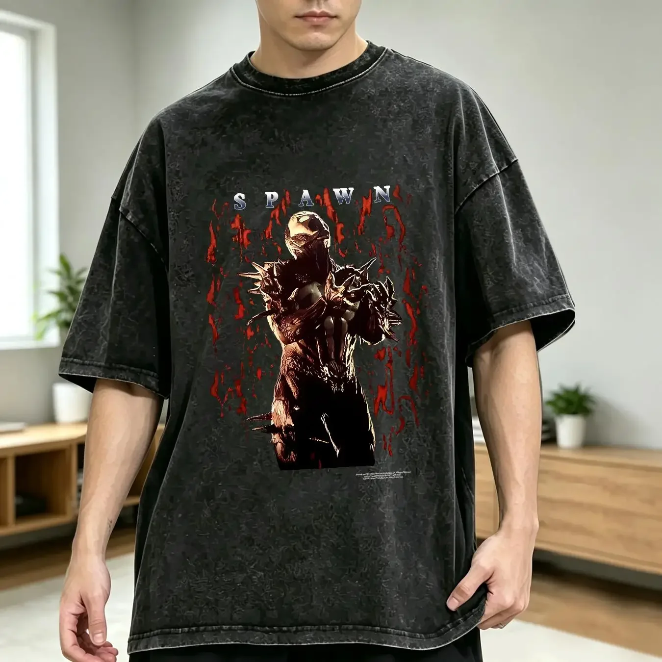washed T Shirt Todd McFarlane s Spawn Movie Promo Vintage all size TT7029 vintage Washed Breathable Unisex homme Comfortable