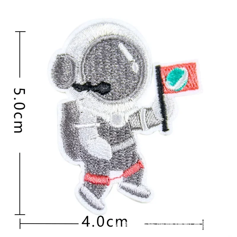 

Cartoon Series Satellite Moon Rocket Ship Embroidered Patches for Clothing DIY Stripes Applique Clothes Stickers Iron