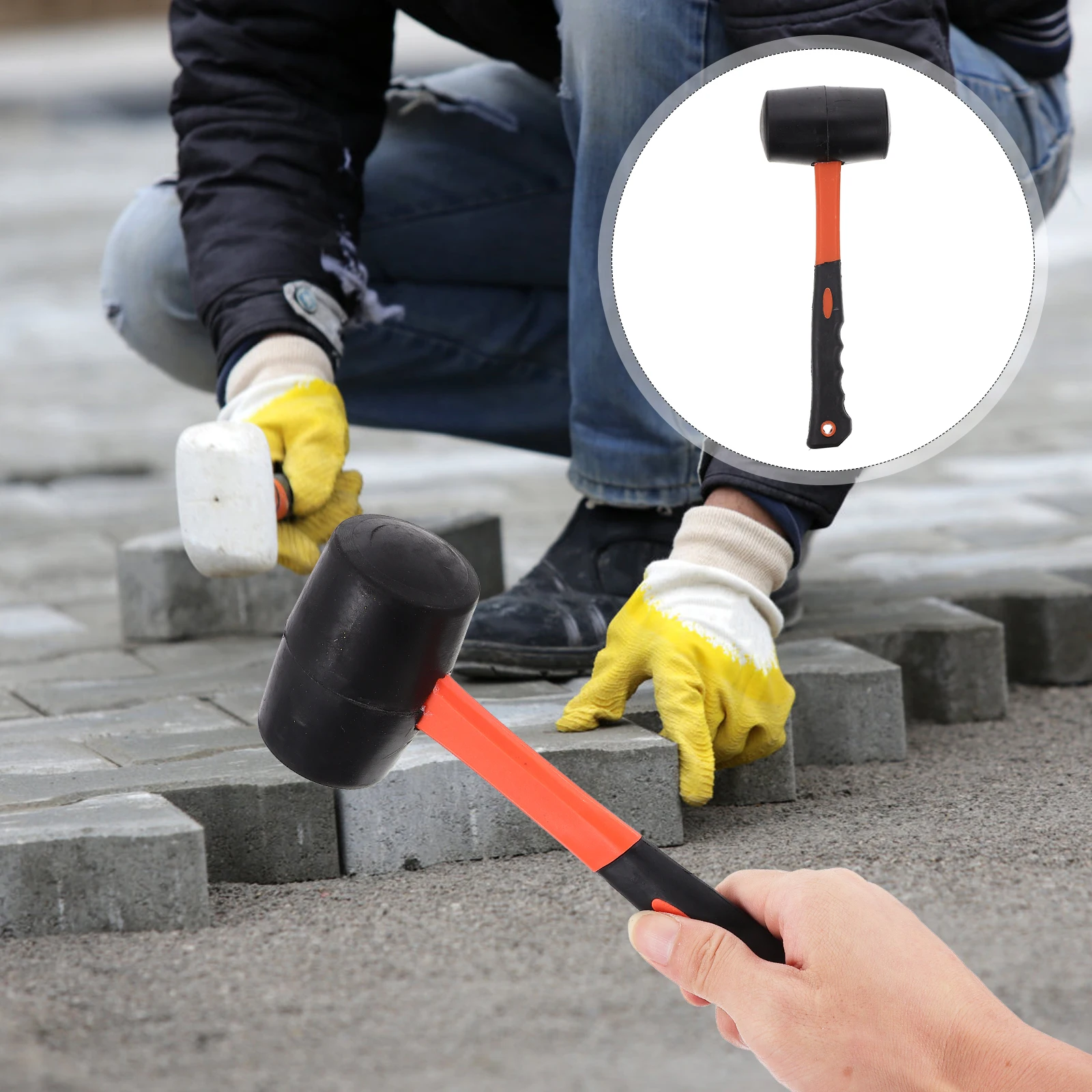

Fiber Handle Rubber Hammer Mallet for Tile Flooring Jewelry Crafts High Quality Durable Smooth Surface Easy to Use