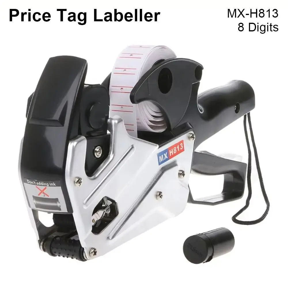 1Pcs New A-line Price Tag Labeller 8 Digits Label Paper Pricing Tag Display Tool MX-H813 Label Maker for Retail Store