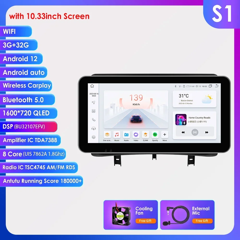 Hizpo 9 ''7862 Intelligent Scherm Carplay 4G 2Din Android 14 Autoradio voor Renault CLIO 3 2005-2014 Multimedia Video Player WIFI - afbeelding 1