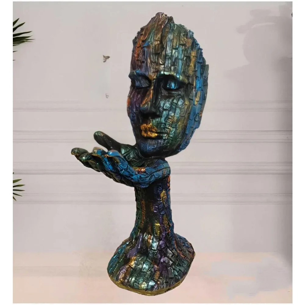 Abstract Mosaic Man Decorative Polyester Decorative Accent - Handmade Art Sculpture for Home, Office, or Garden Decor