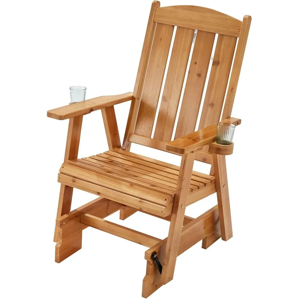 

Прочный деревянный садовый шезлонг на 700 фунтов с подстаканниками, эргономичное сиденье для отдыха на открытом воздухе