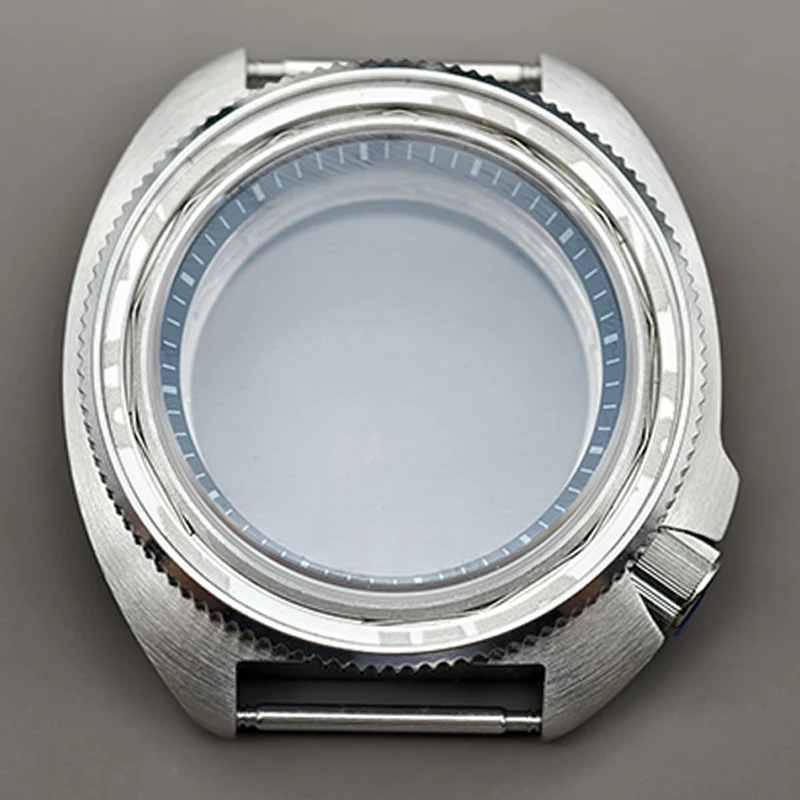 44mm 6105 Turtle Watch Case Sapphire Glass Fits NH35 NH36 4R 7S26 Movement Transparent Back Cover Men's Dive Watch Parts Refit