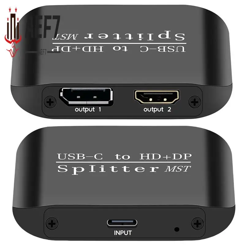 

AEF7-USB C к -совместимому + разветвитель DP 8K Разветвитель MST Displayport Разветвитель типа C для расширенного двойного монитора