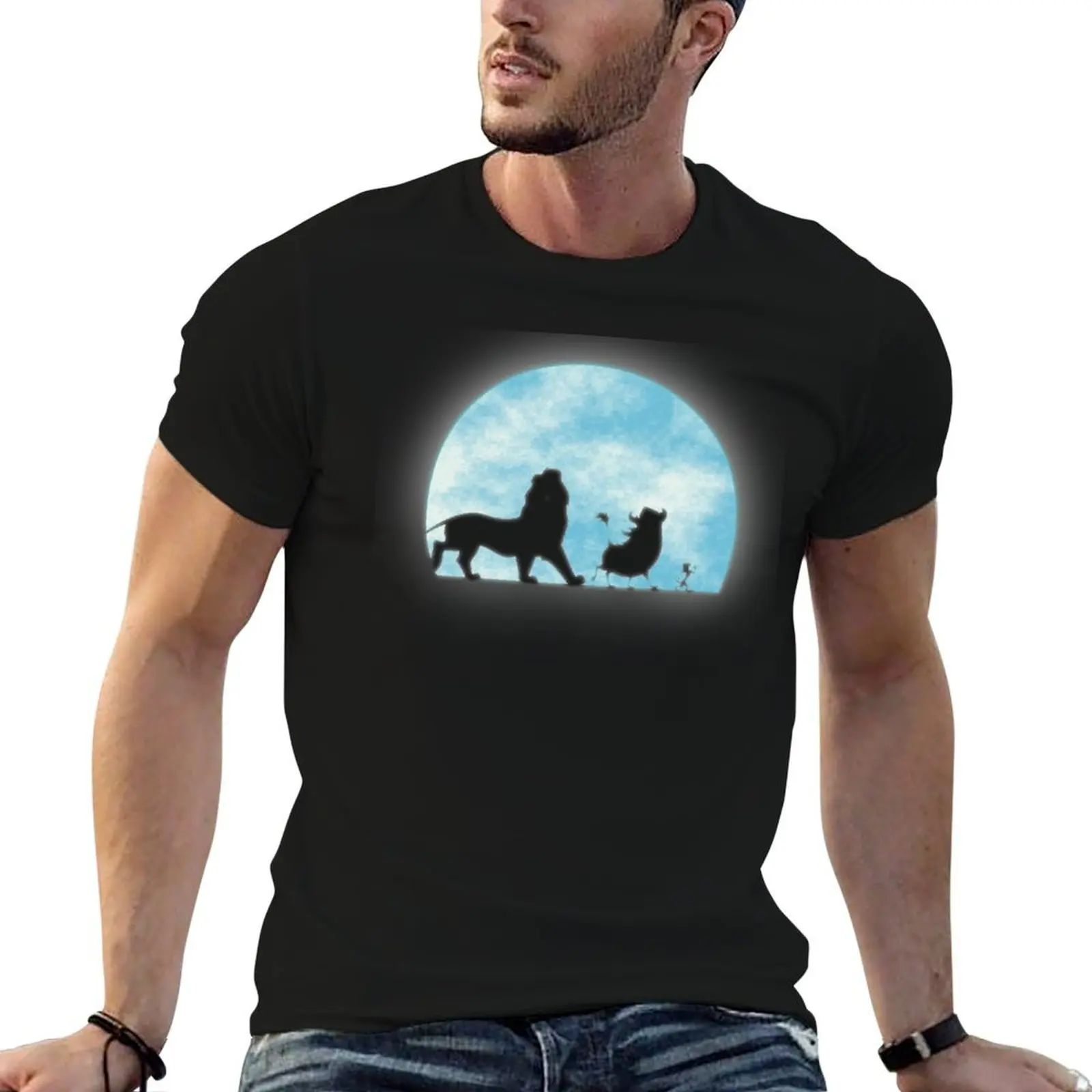

A walk with friends in the moonlight T-Shirt t shirts for man pack cotton cotton t shirt pack men t shirt cotton 100% T-shirt