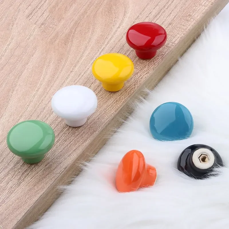 Candy Color Knobs Ceramic Drawer Knobs Cabinet Pulls  Round Furniture Kitchen Handle Furniture Handle for Kids Room Hardware