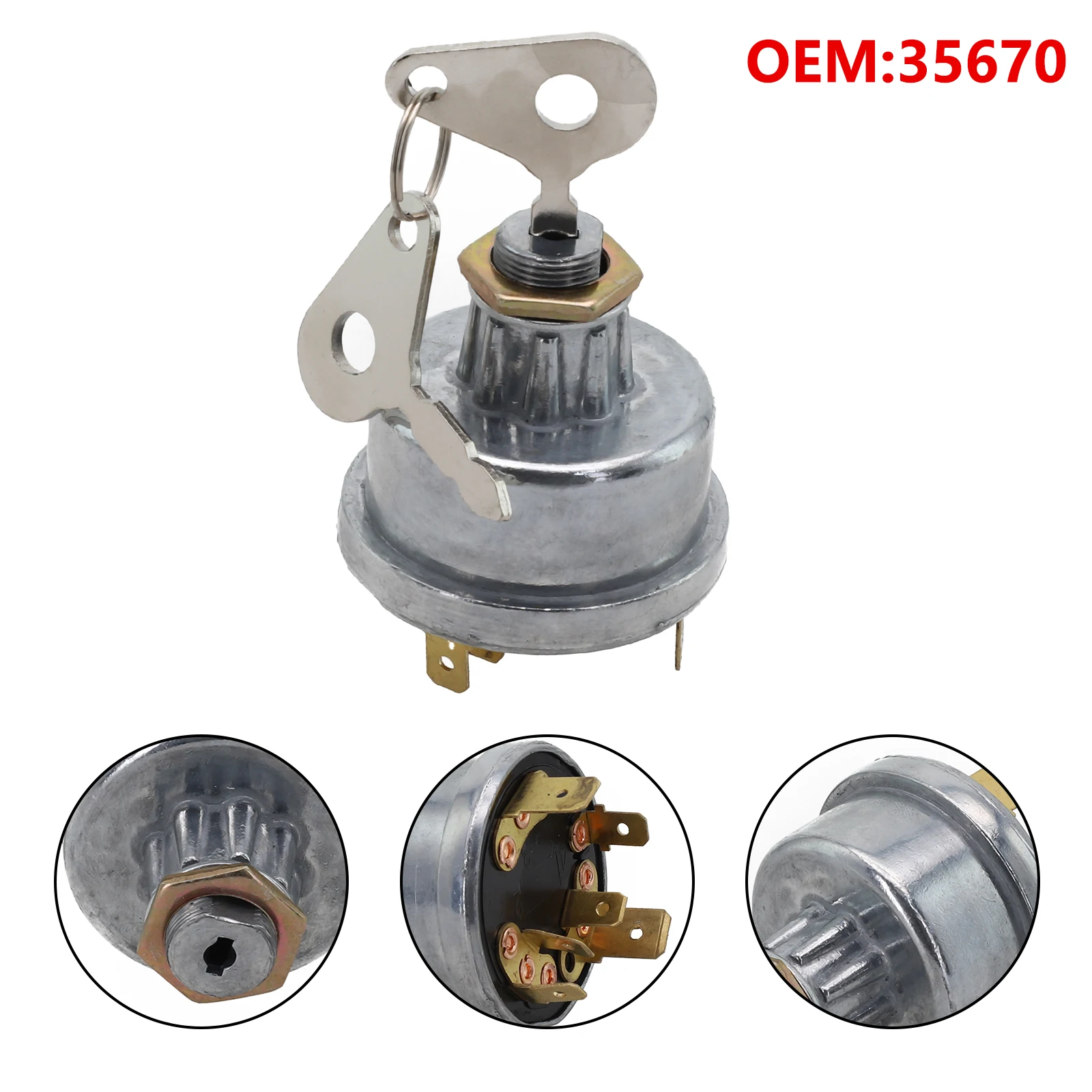 Multi Position Ignition Switch for Digger Plant Equipment Includes Two Keys Fits Various For Massey Ferguson Models