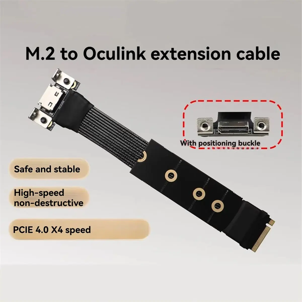 M.2-Mkey NVME to Oculink Adapter Cable with Baffle EPGU PCIE 4.0 X4 Gen4 Graphics Card Gaming Accessories A